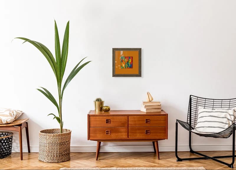 Small canvas wall art in a minimalist interior