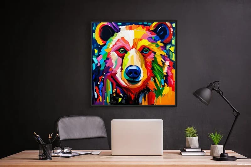 Canvas wall art in a focused home office
