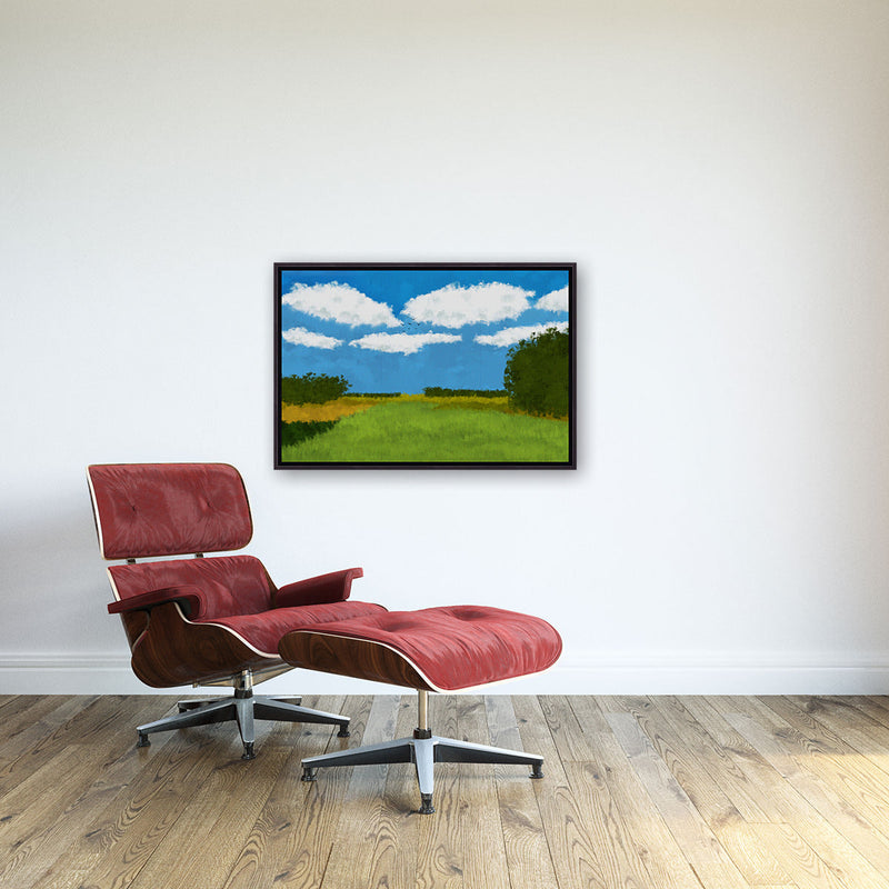 vintage art on the wall with black frame