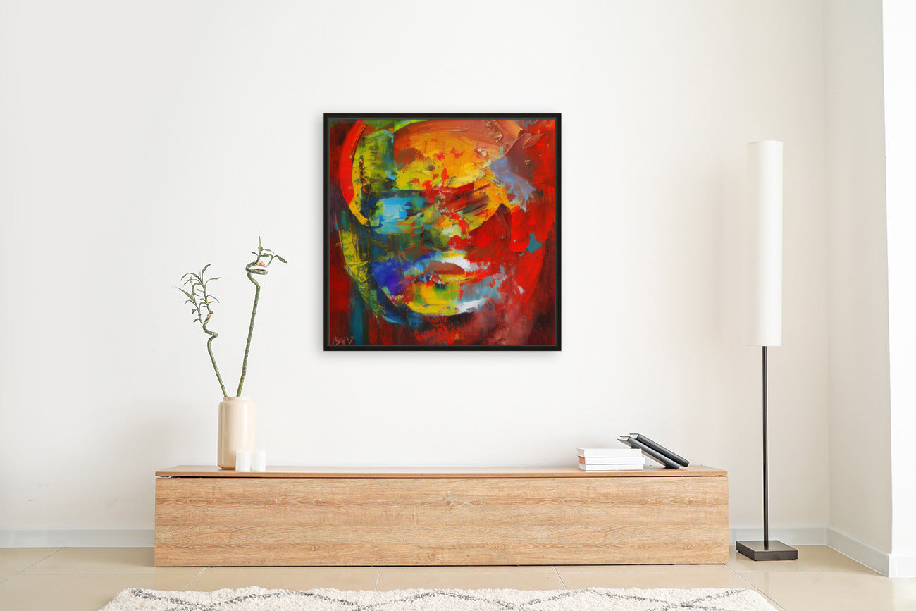 Giclée Stretched Canvas Print with black frame