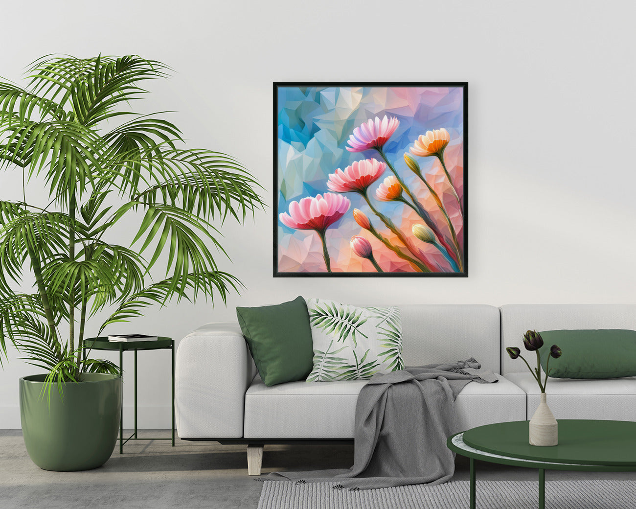 Abstract pastel wall art showcasing a blend of tranquil hues.