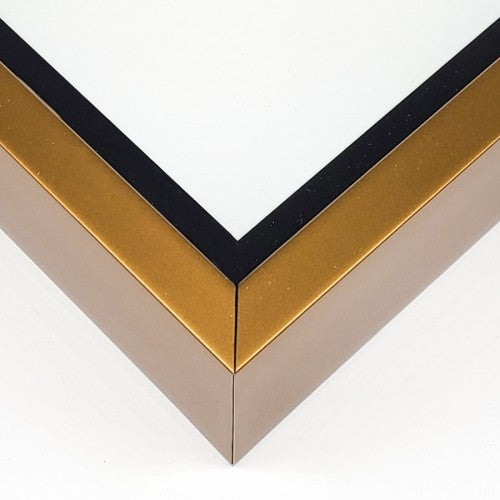 GOLD BLACK 1.5 Inch SQUARE Canvas Modern Floating Frame